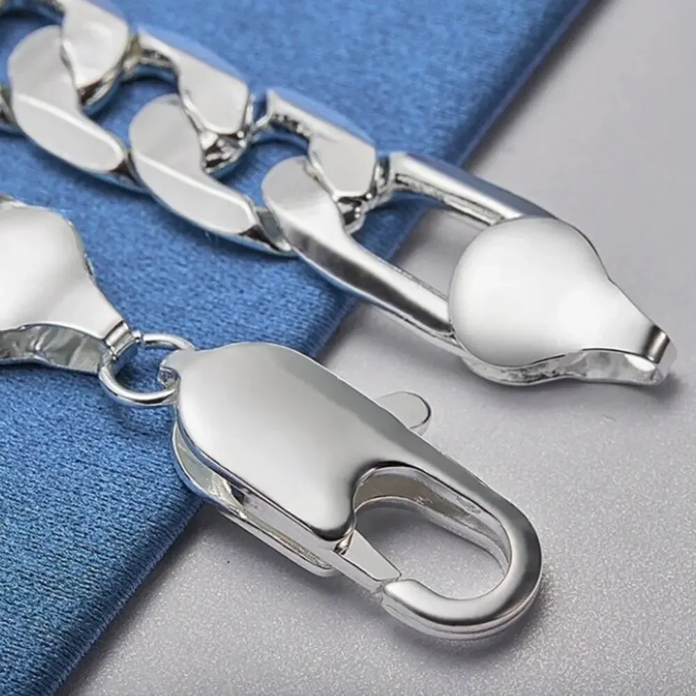 Sterling Silver Figaro 12mm Bracelet